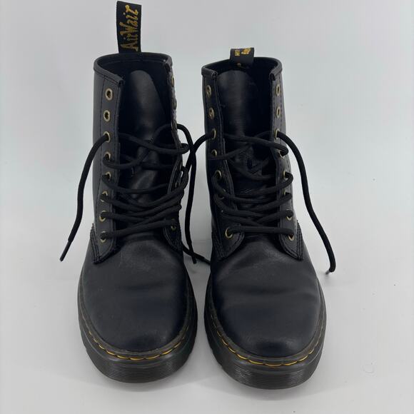 Doc Martens Zavala Black Leather Platform Combat Boots M7 W8 Goth Grunge main image 4